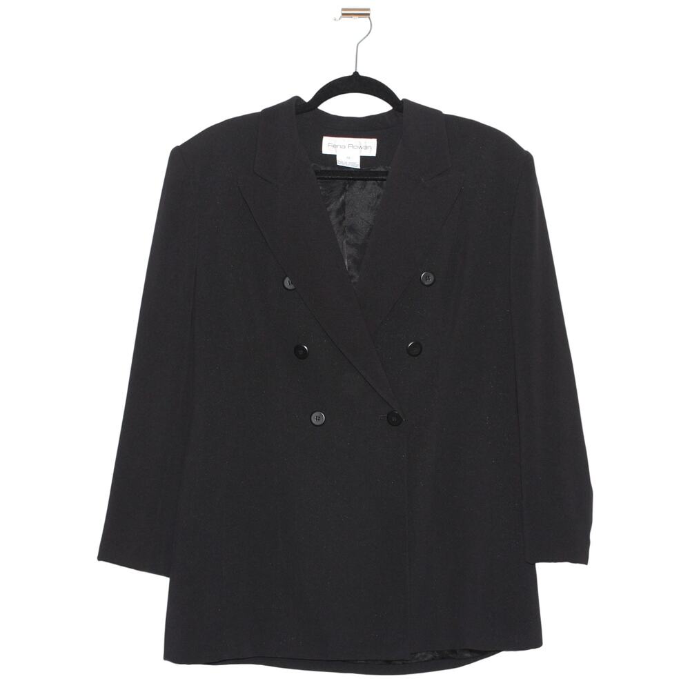Rena Rowan Black Double Breasted Blazer Size 10